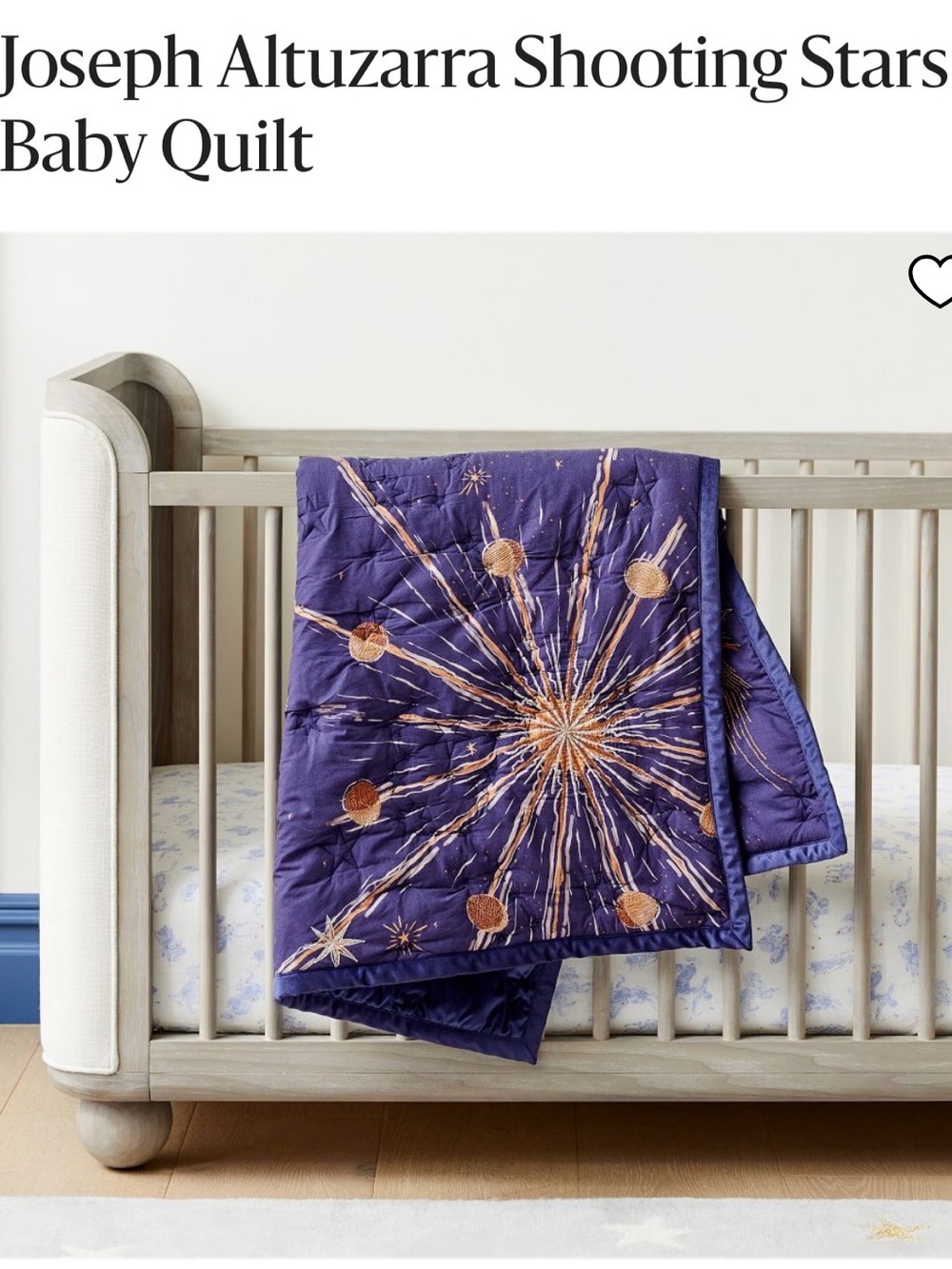 Joseph Altuzarra for West Elm Kids Blue Shooting Stars Baby Quilt